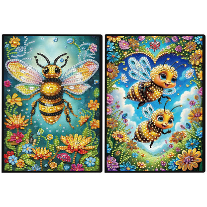 2pcs Bee Partial DIY 50 Pages A5 Diamond Painting Notebook for Study Drawing