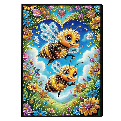 2pcs Bee Partial DIY 50 Pages A5 Diamond Painting Notebook for Study Drawing