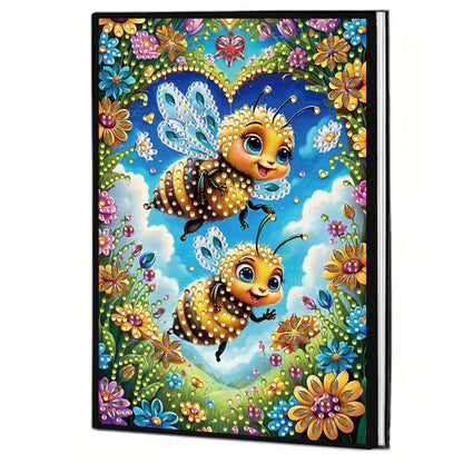 2pcs Bee Partial DIY 50 Pages A5 Diamond Painting Notebook for Study Drawing