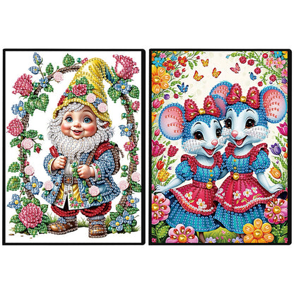 2pcs Mouse Partial DIY 50 Pages A5 Diamond Painting Notebook for Study Home