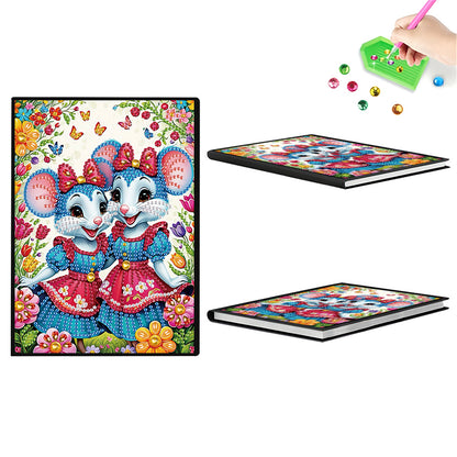 2pcs Mouse Partial DIY 50 Pages A5 Diamond Painting Notebook for Study Home