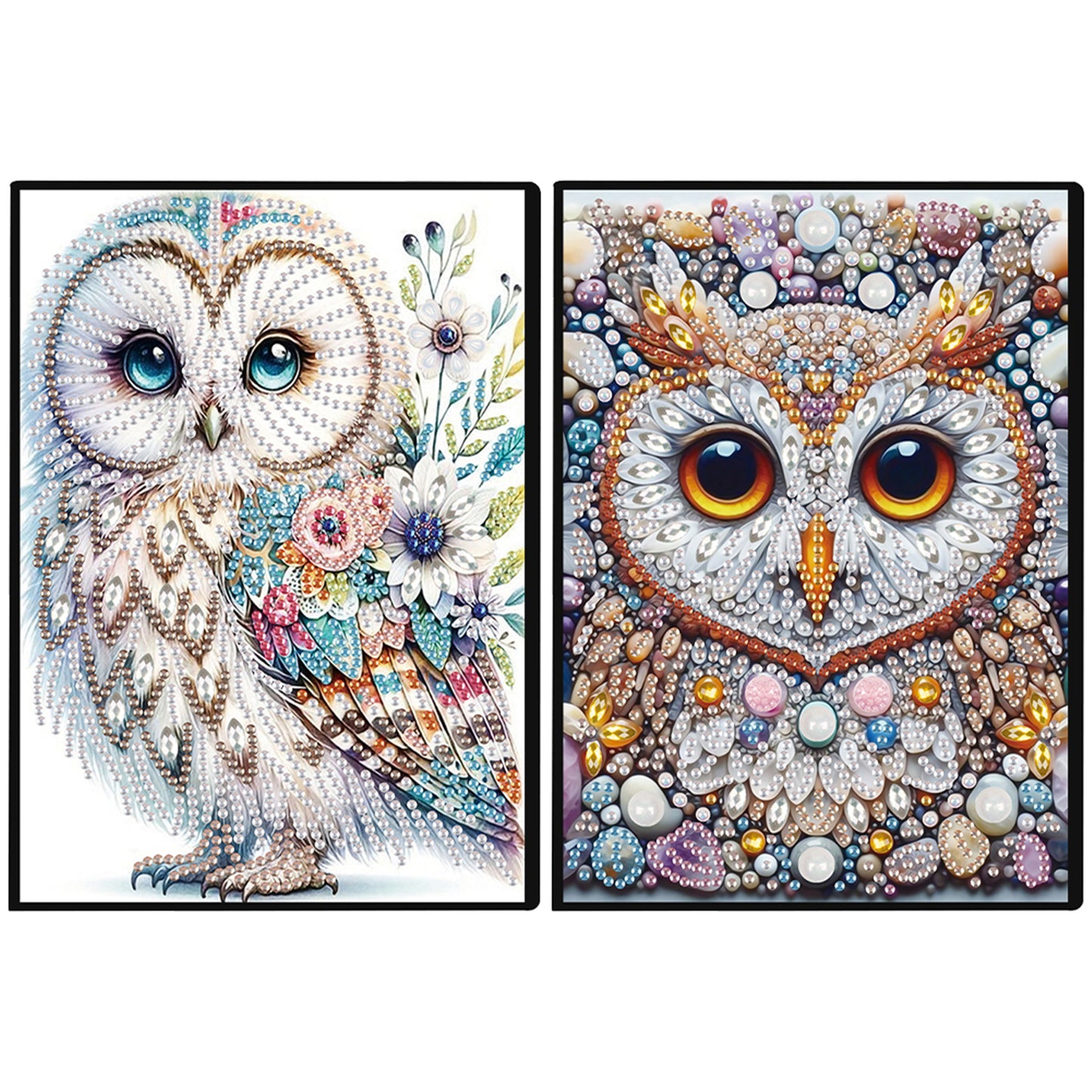 2pcs Owl Partial DIY 50 Pages A5 Diamond Painting Notebook for Study Drawing