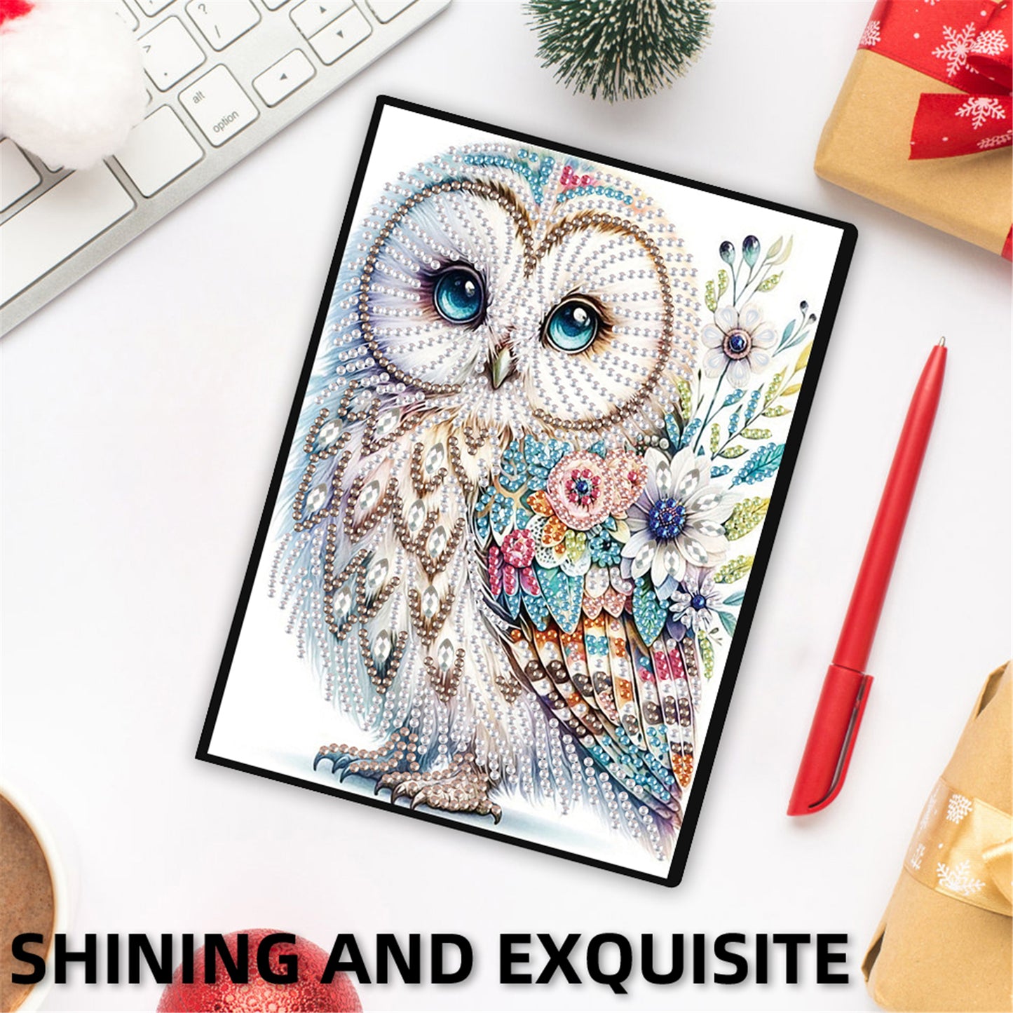 2pcs Owl Partial DIY 50 Pages A5 Diamond Painting Notebook for Study Drawing