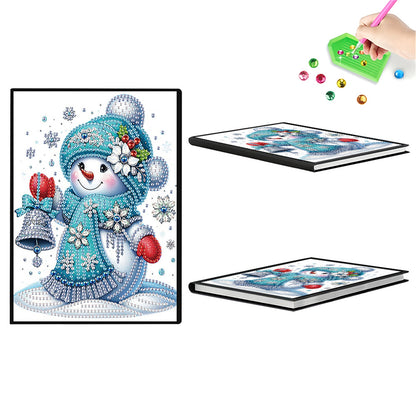 2pcs Snowman Partial DIY 50 Pages A5 Diamond Painting Notebook for Study Home