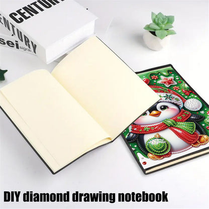 2pcs Christmas Partial DIY 50 Pages A5 Diamond Painting Notebook for Study Home