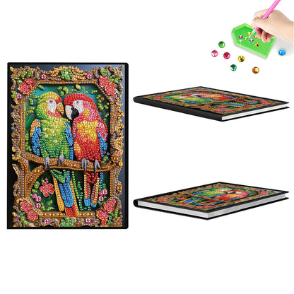 2pcs Bird Partial DIY 50 Pages A5 Diamond Painting Notebook for Study Drawing