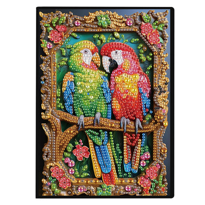 2pcs Bird Partial DIY 50 Pages A5 Diamond Painting Notebook for Study Drawing