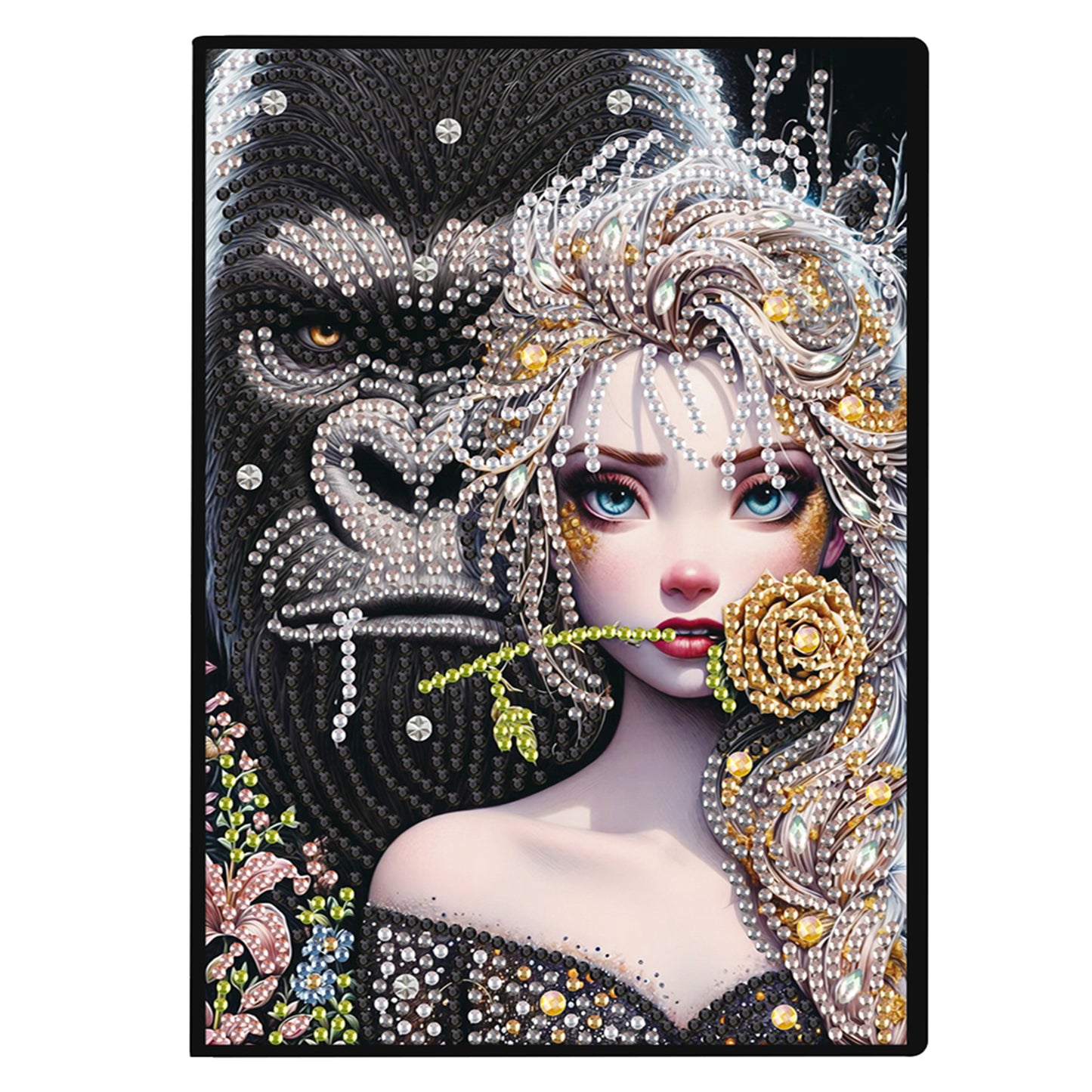 2pcs Girl Partial DIY 50 Pages A5 Diamond Painting Notebook for Study Drawing