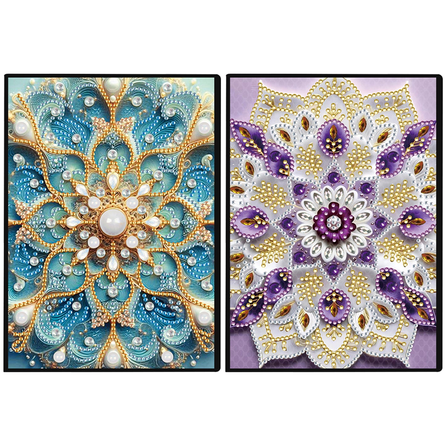 2pcs Mandala Partial DIY 50 Pages A5 Diamond Painting Notebook for Study Home