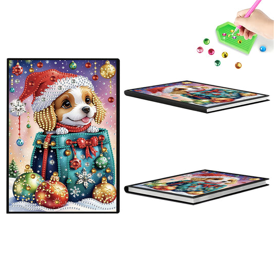 2pcs Xmas Animals Partial DIY 50 Pages A5 Diamond Painting Notebook for Study