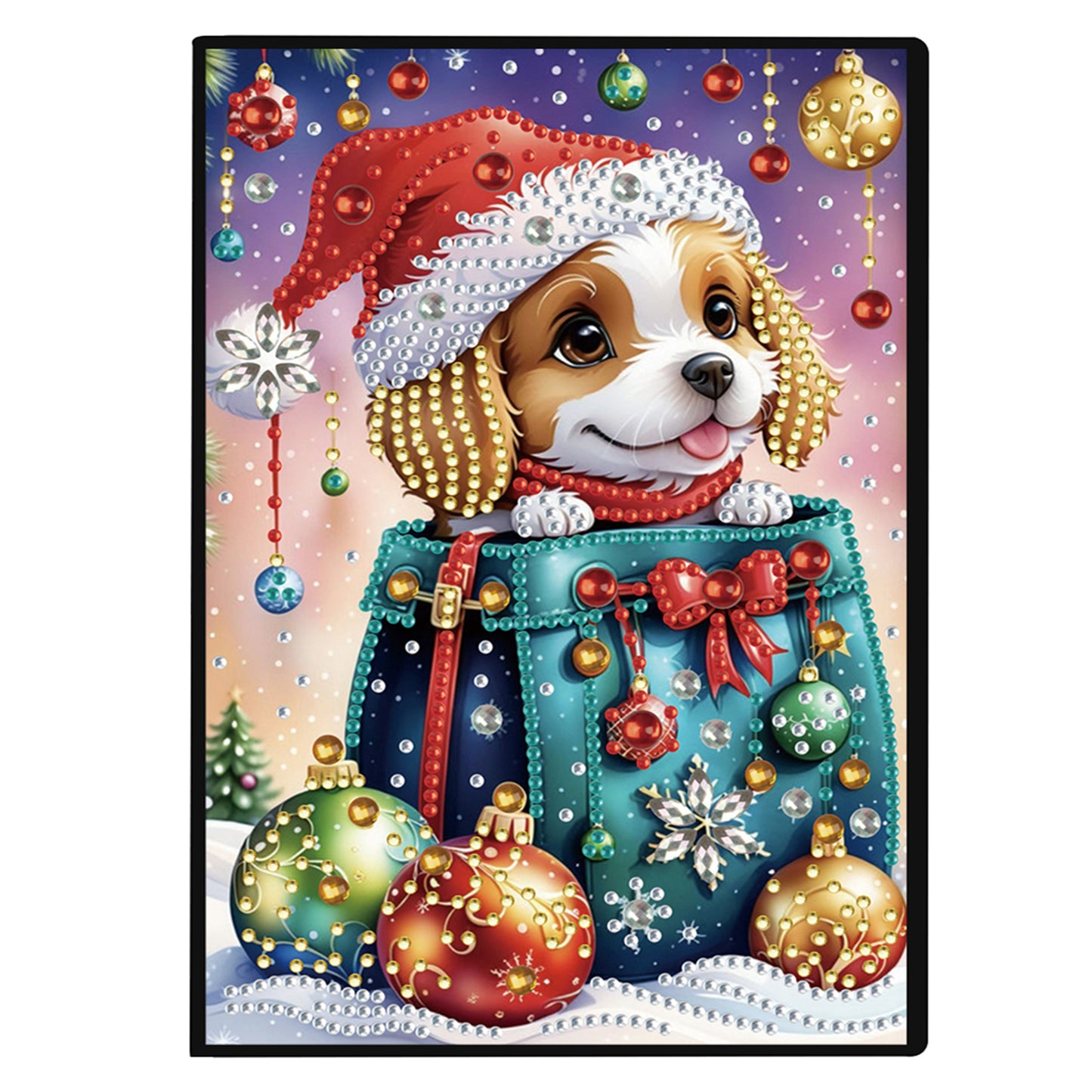 2pcs Xmas Animals Partial DIY 50 Pages A5 Diamond Painting Notebook for Study