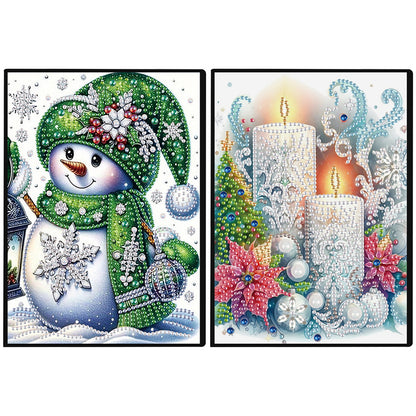 2pcs Snow Season Partial DIY 50 Pages A5 Diamond Painting Notebook for Study