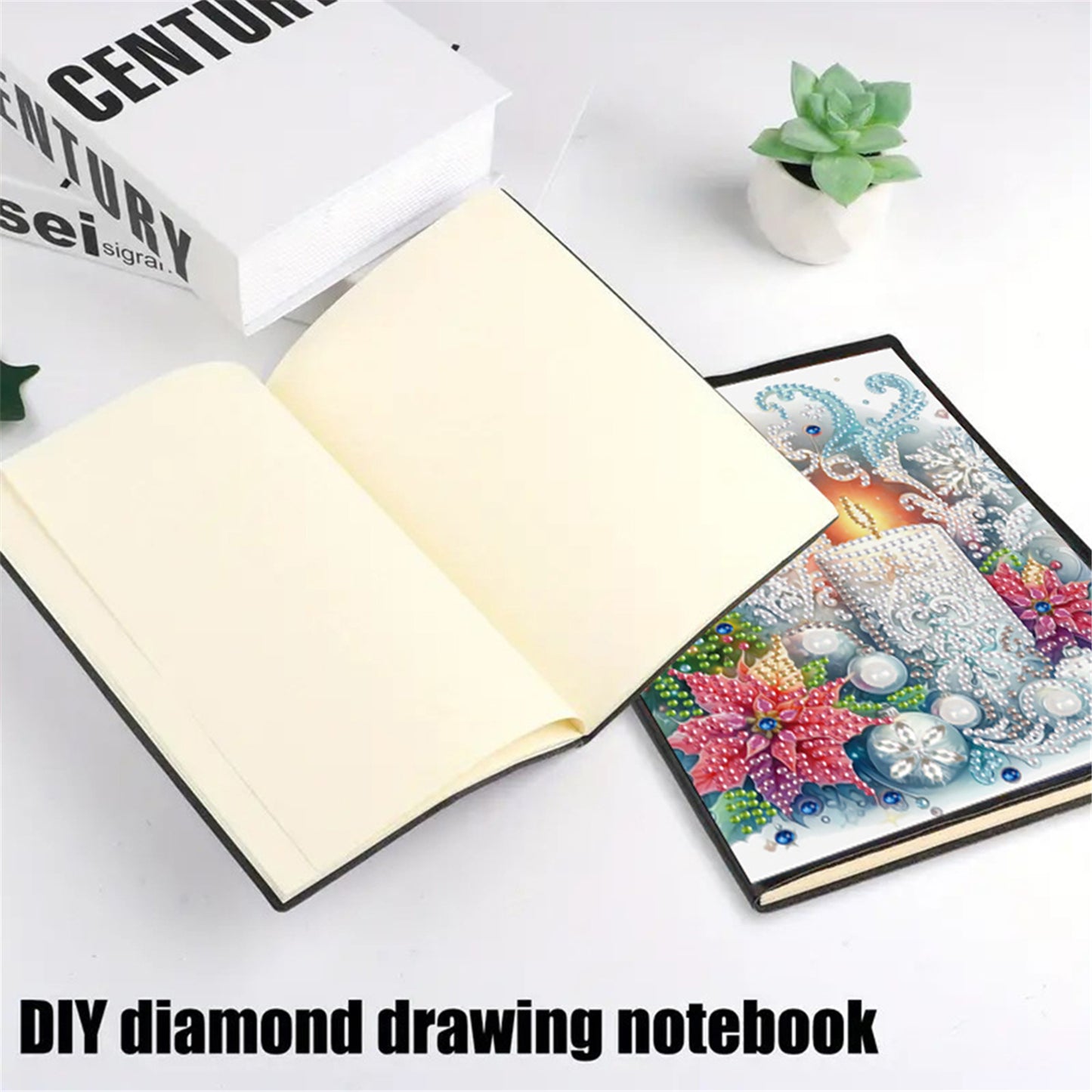 2pcs Snow Season Partial DIY 50 Pages A5 Diamond Painting Notebook for Study
