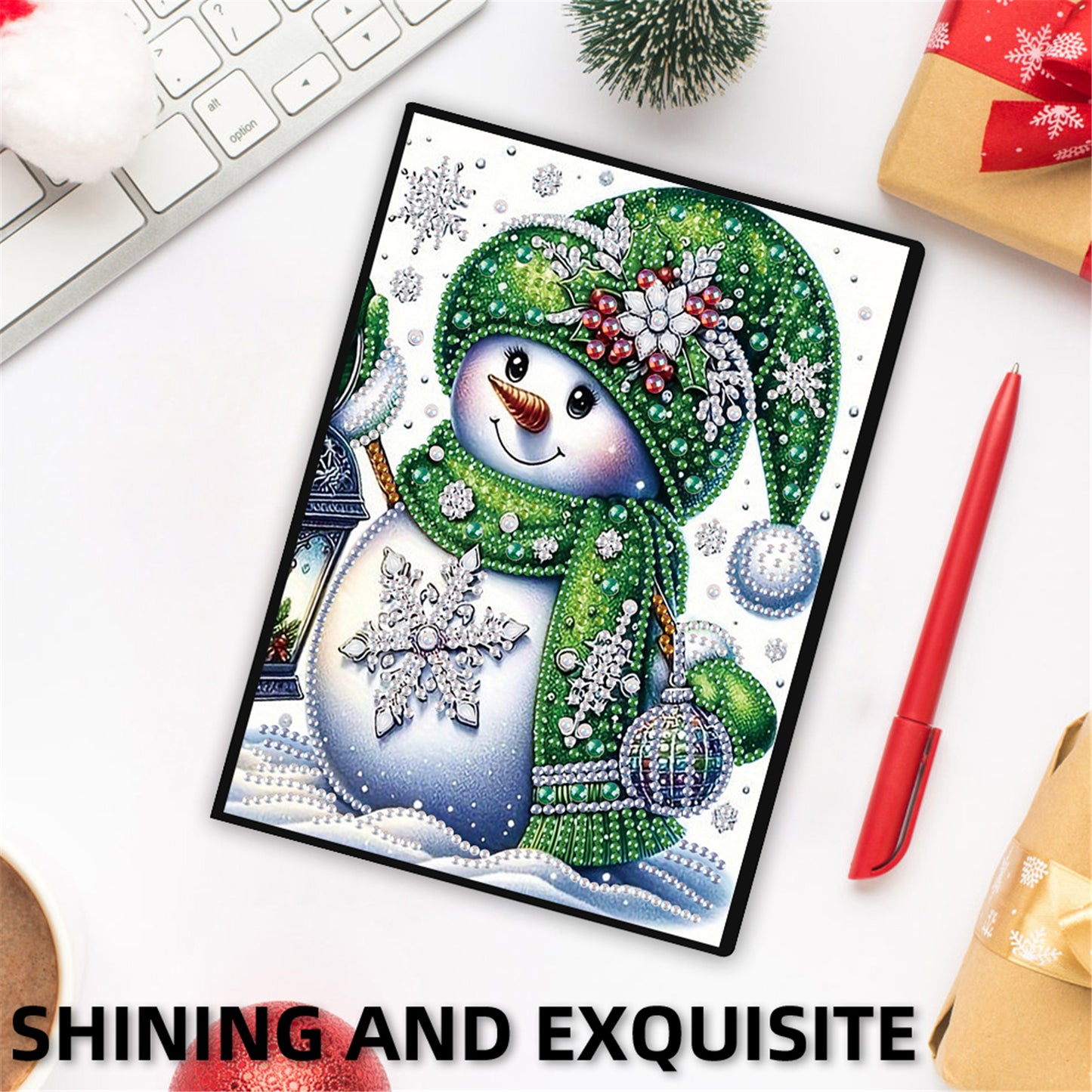2pcs Snow Season Partial DIY 50 Pages A5 Diamond Painting Notebook for Study