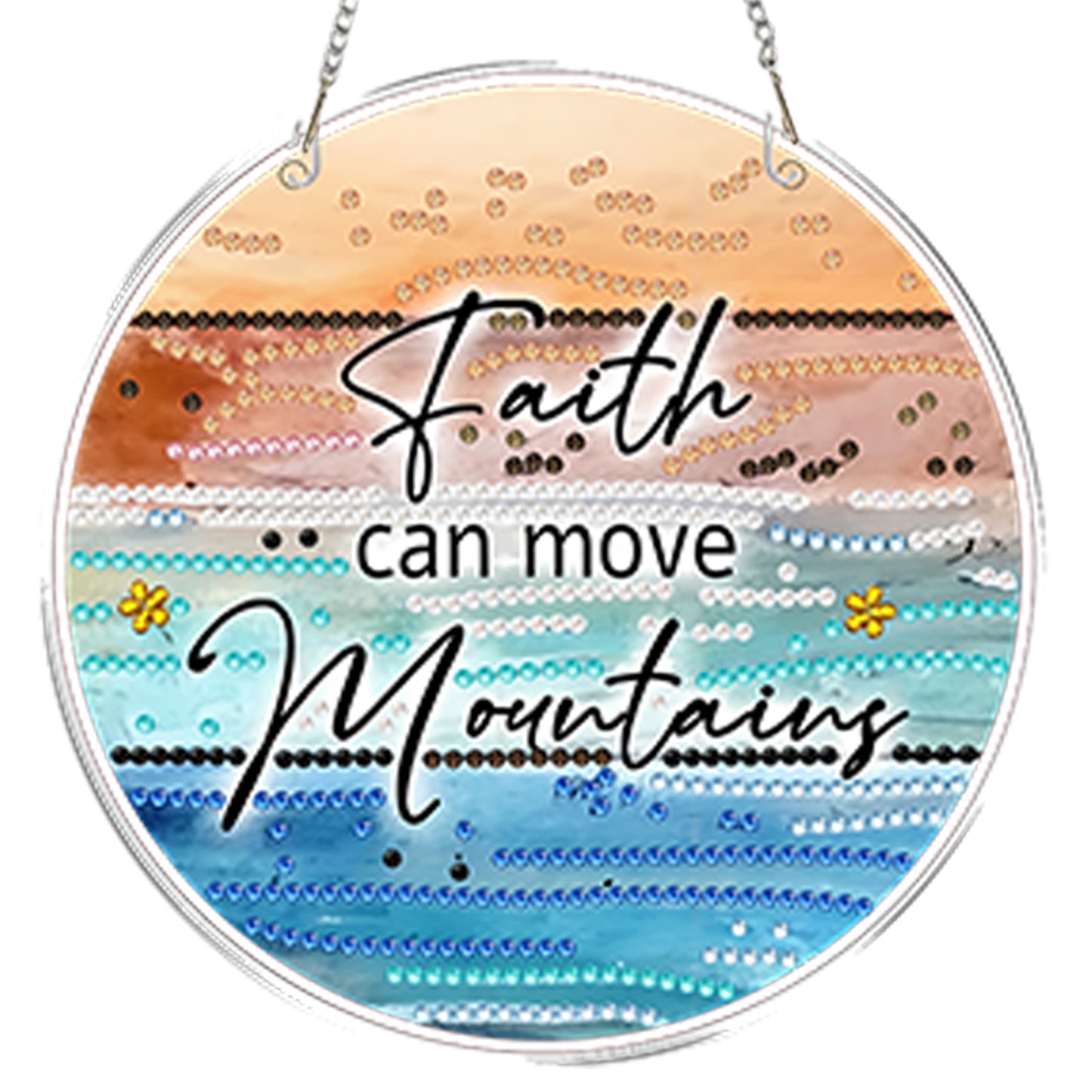 4pcs Beach Text DIY 2D Flat Acrylic Diamond Painting Kits Diamond Art Pendant