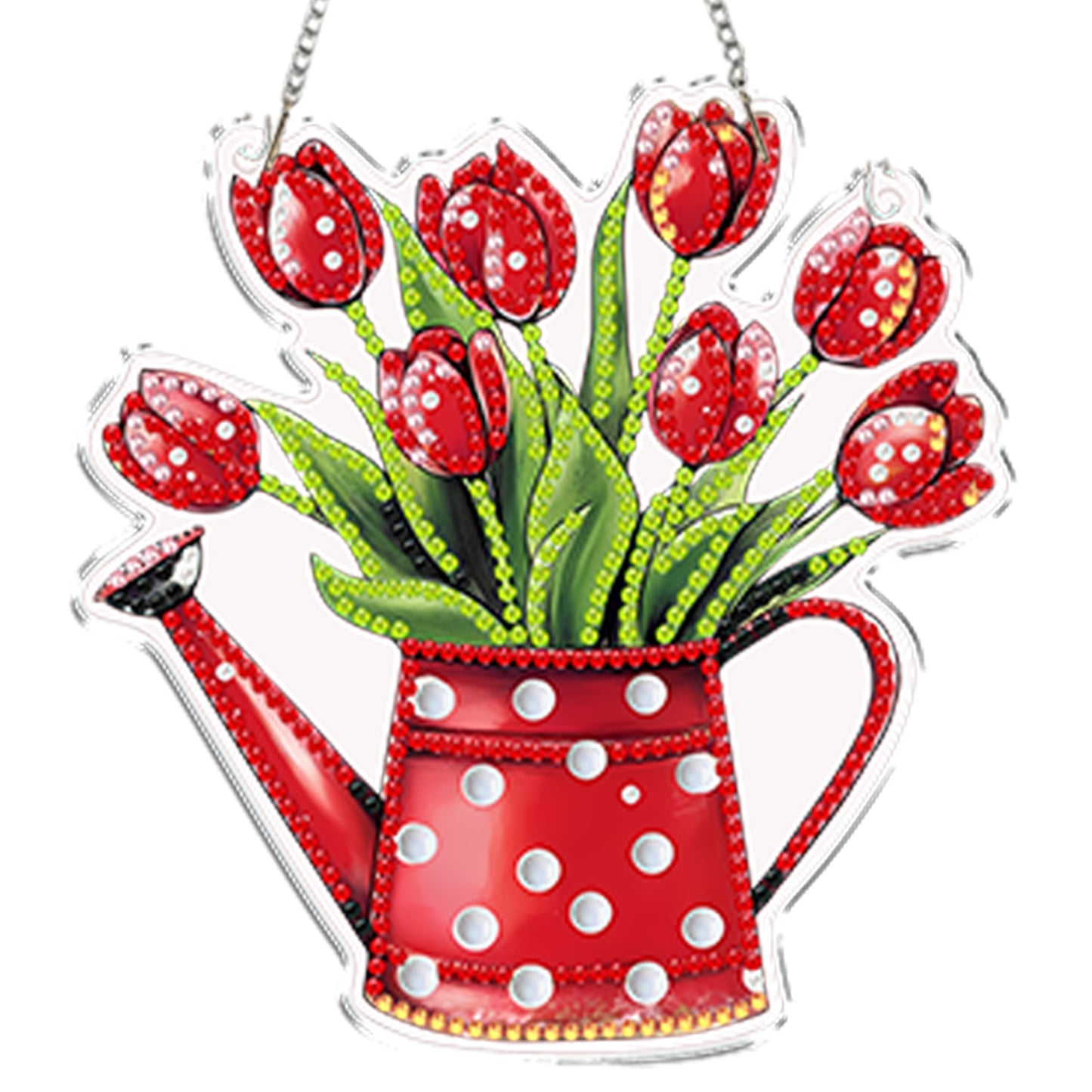 4pcs Vase 1 DIY 2D Flat Acrylic Diamond Painting Kits Diamond Art Pendant