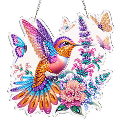 4Pcs Flower Hummingbird 2D Flat DIY Special Shape Hanging Diamond Art Kits