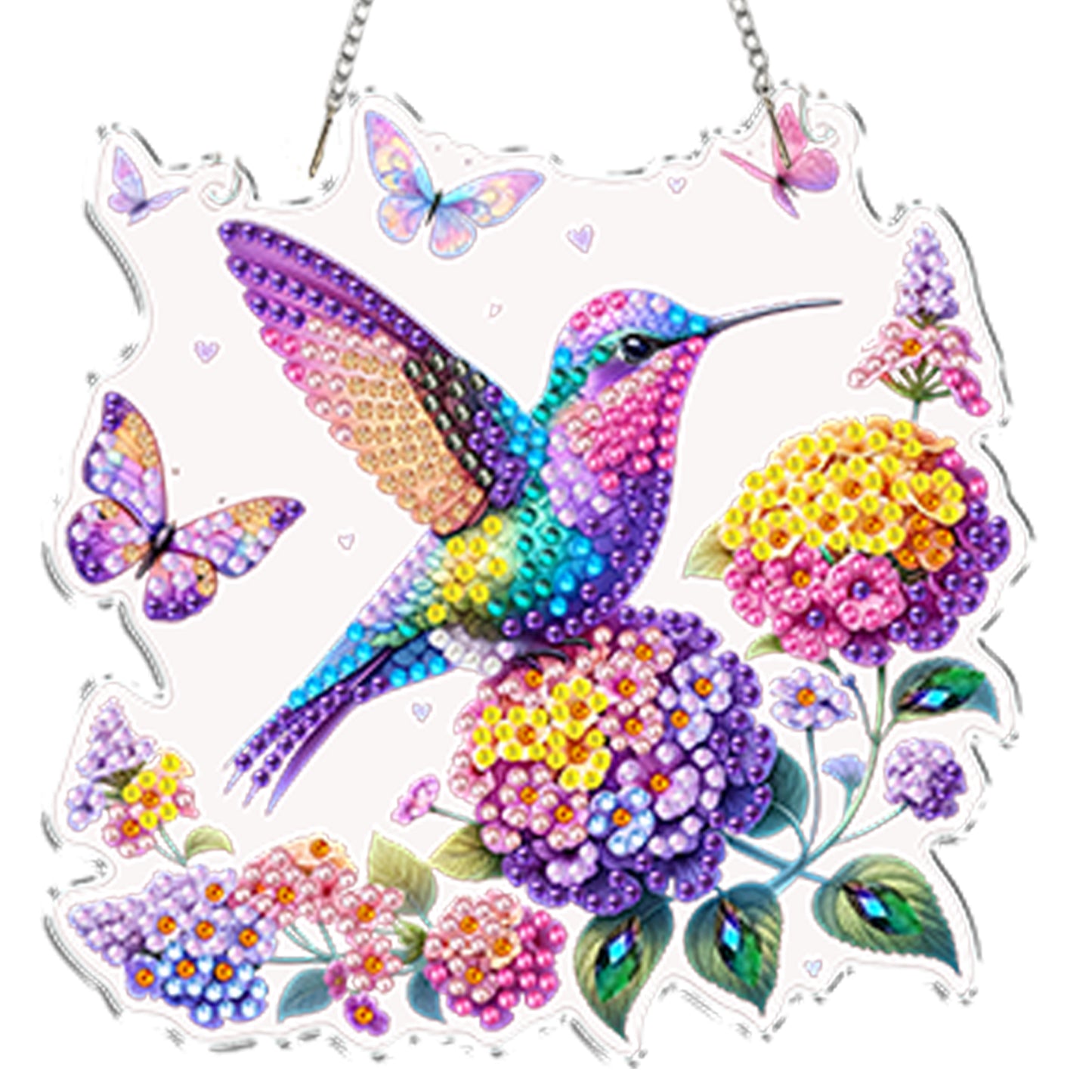 4Pcs Flower Hummingbird 2D Flat DIY Special Shape Hanging Diamond Art Kits