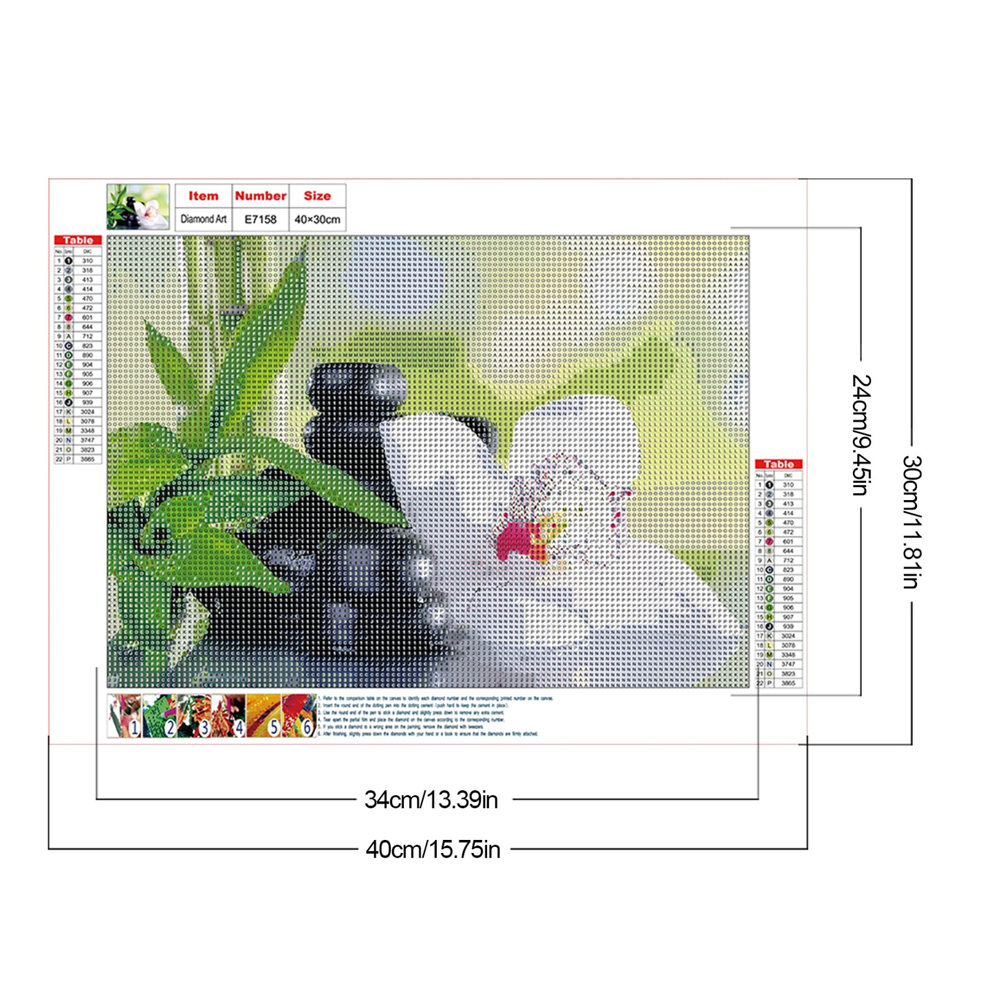 Flower - Full Round Drill Diamond Painting 40*30CM