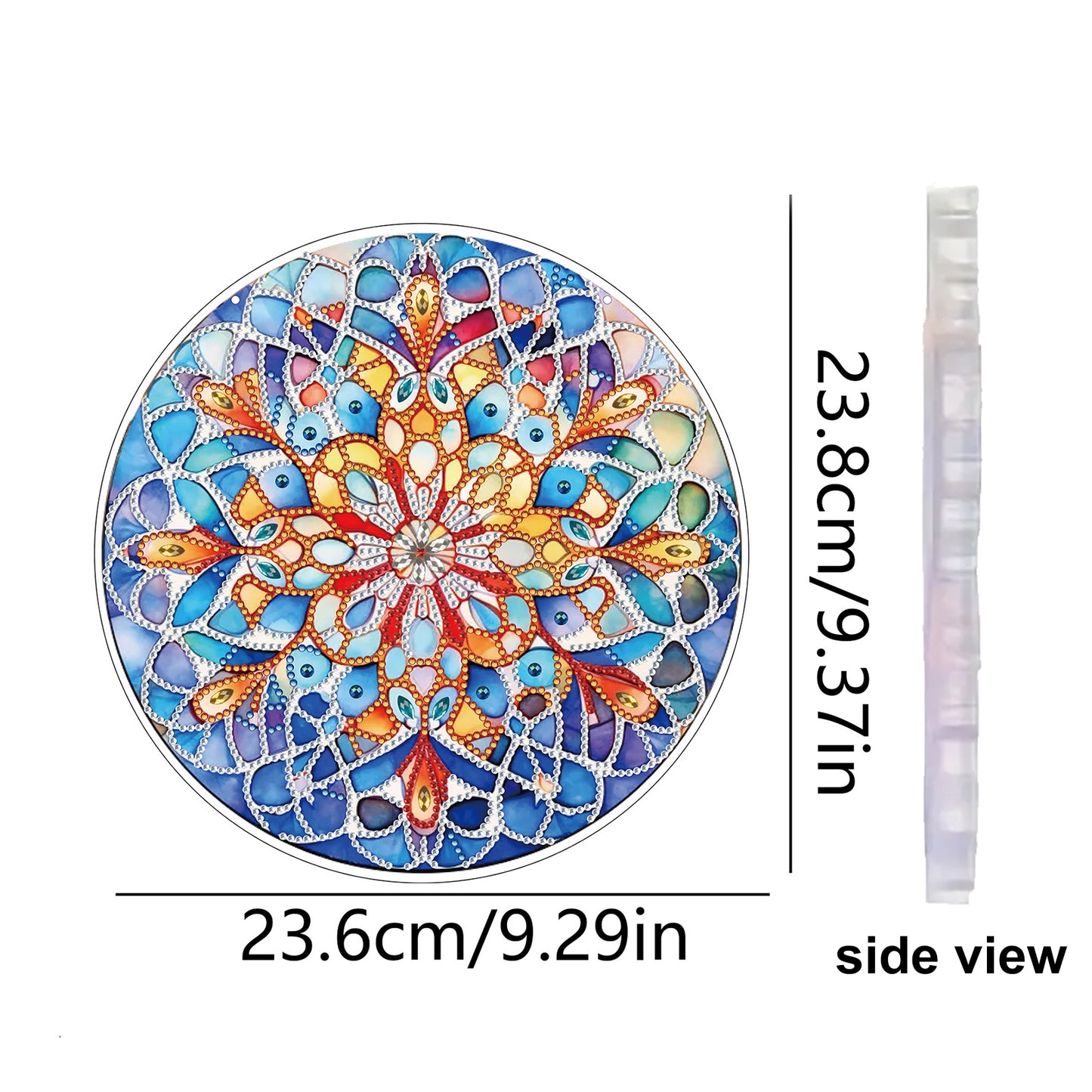 Mandala DIY 2D Flat Acrylic Diamond Painting Hanging Pendant for Home Wall Decor