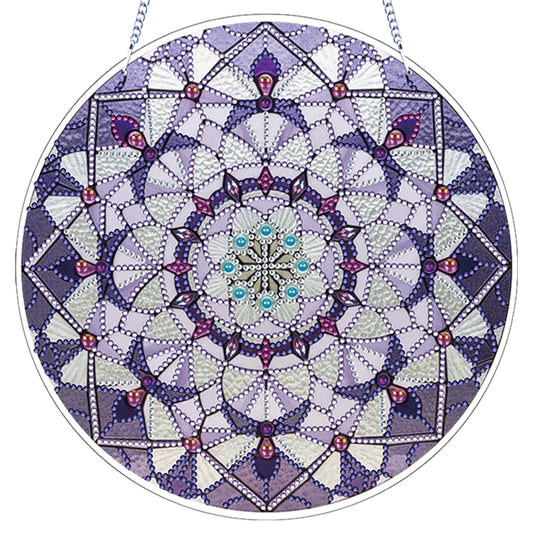 Purple Mandala DIY 2D Flat Acrylic Diamond Painting Hanging Pendant Home Decor