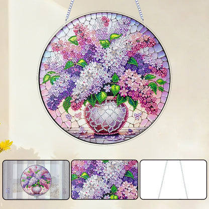 Lavender Bouquet DIY 2D Flat Acrylic Diamond Painting Hanging Pendant Home Decor