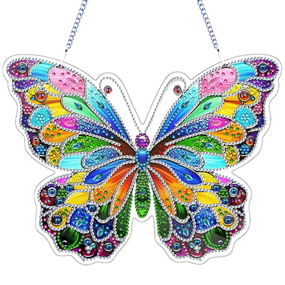 Butterfly DIY 2D Flat Acrylic Diamond Painting Hanging Pendant for Home Decor