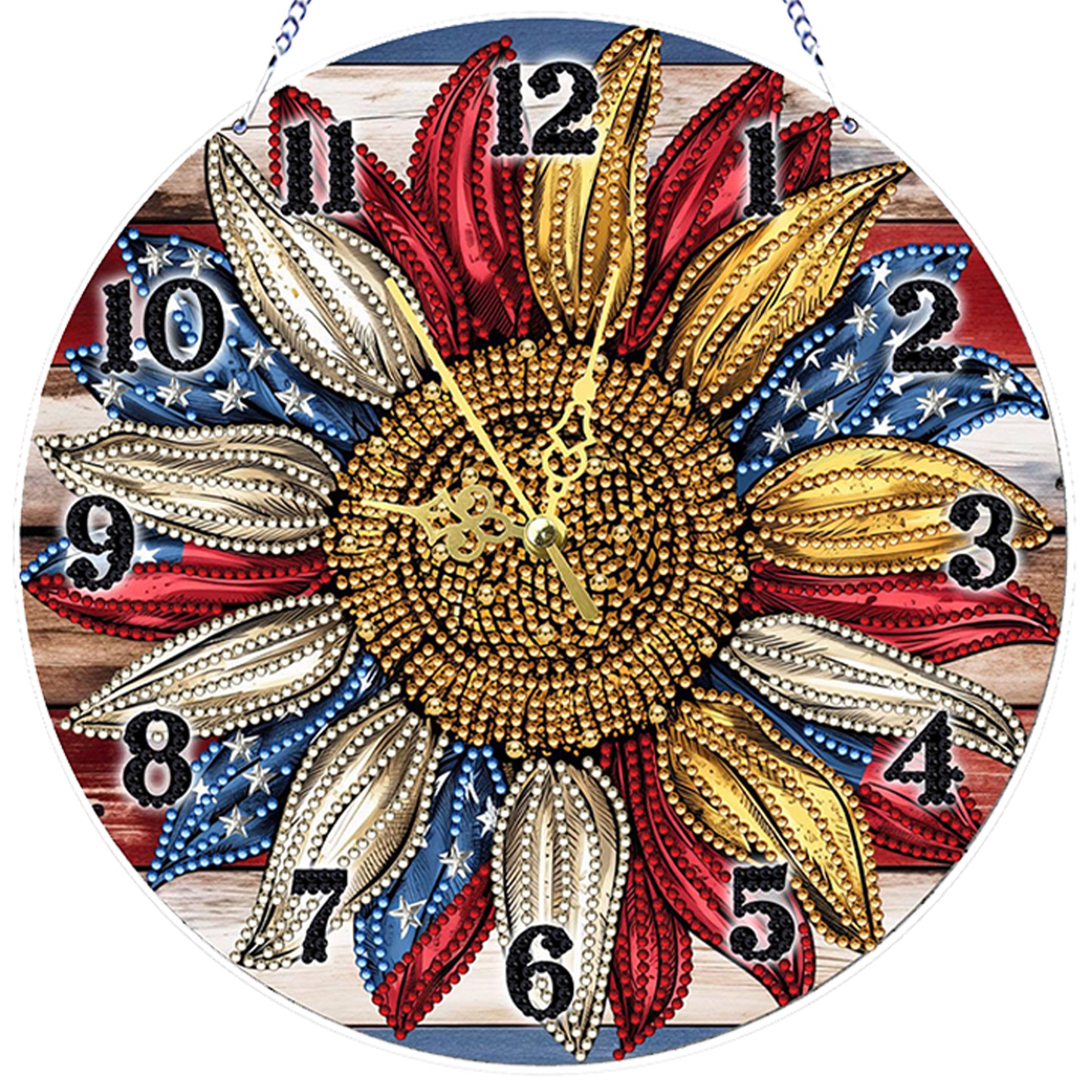 Sunflower 2D Flat DIY Acrylic Diamonds Painting Clocks Home   Bedroom Decor