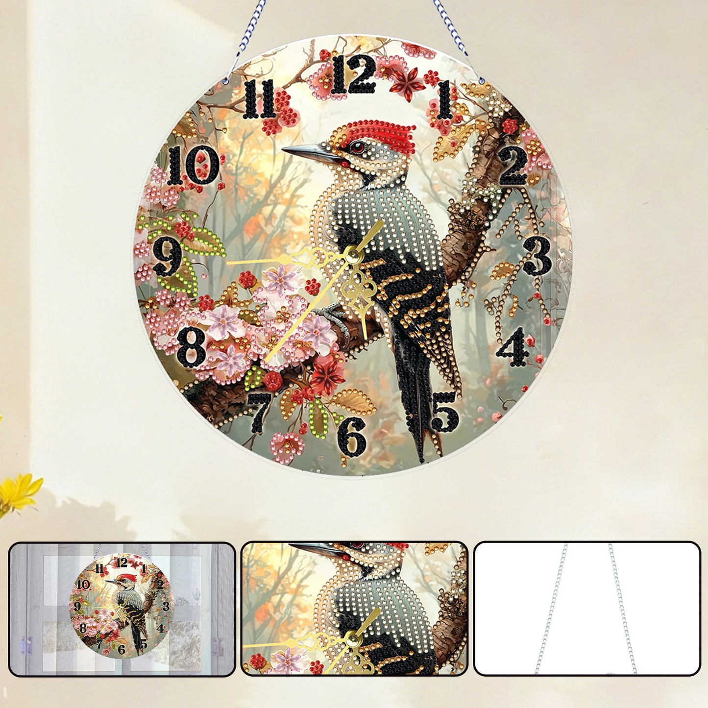 Little Bird 2D Flat DIY Acrylic Diamonds Painting Clocks Home   Bedroom Decor