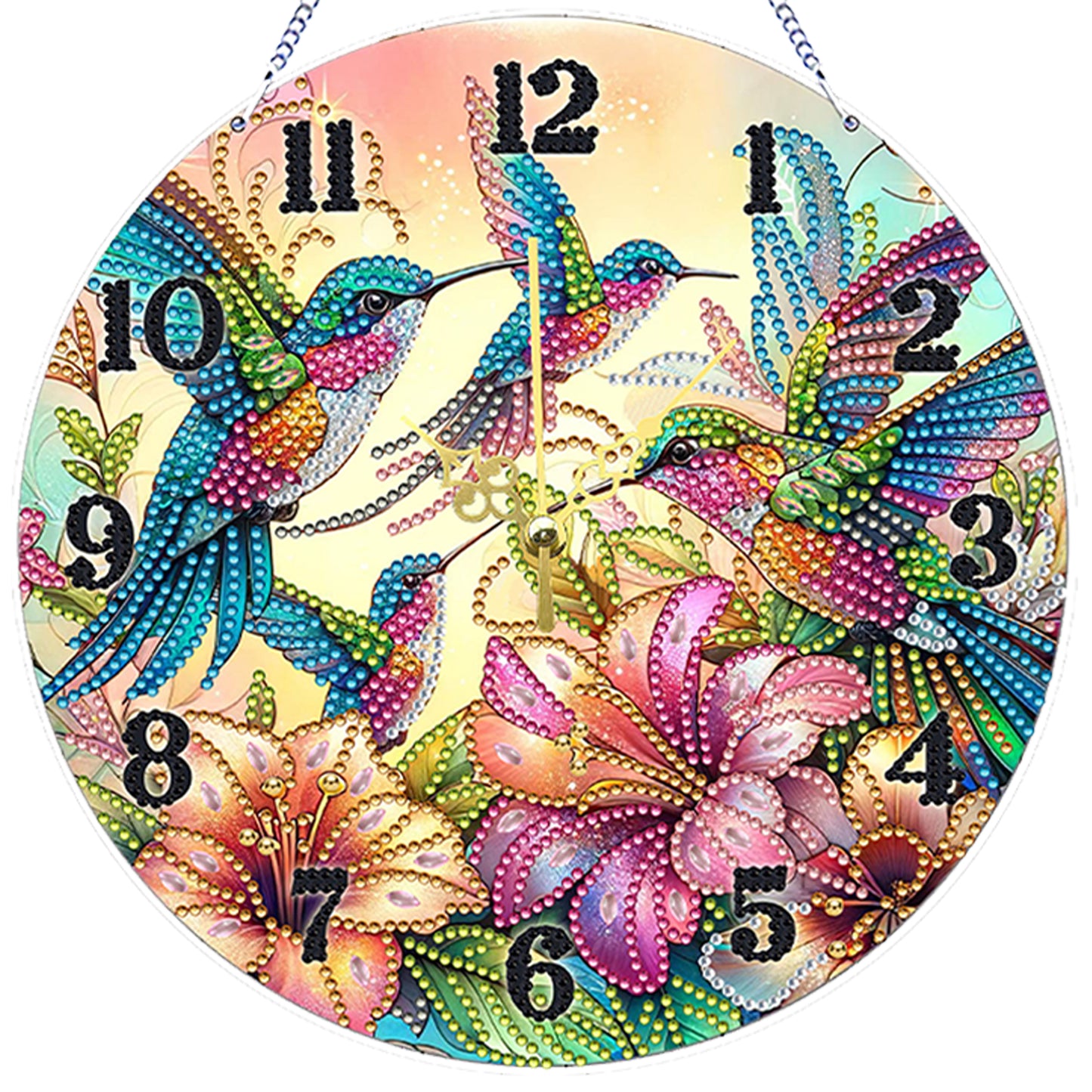 Bird Carry Flower 2D Flat DIY Acrylic Diamonds Painting Clocks Bedroom Decor