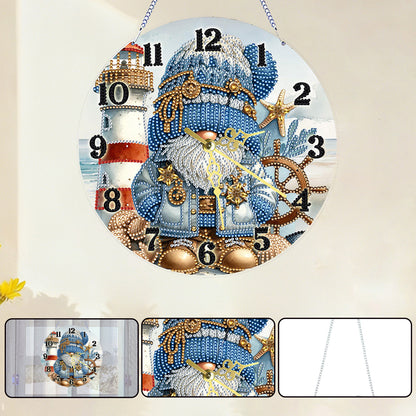 Lighthouse Gnome 2D Flat DIY Acrylic Diamonds Painting Clocks Bedroom Decor