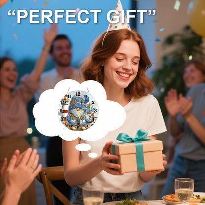 Lighthouse Gnome 2D Flat DIY Acrylic Diamonds Painting Clocks Bedroom Decor