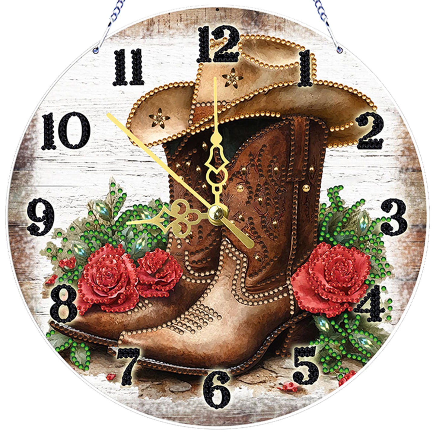 Knight Boots 2D Flat DIY Acrylic Diamonds Painting Clocks Home   Bedroom Decor