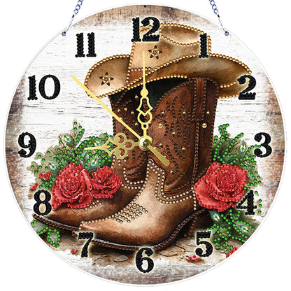 Knight Boots 2D Flat DIY Acrylic Diamonds Painting Clocks Home   Bedroom Decor