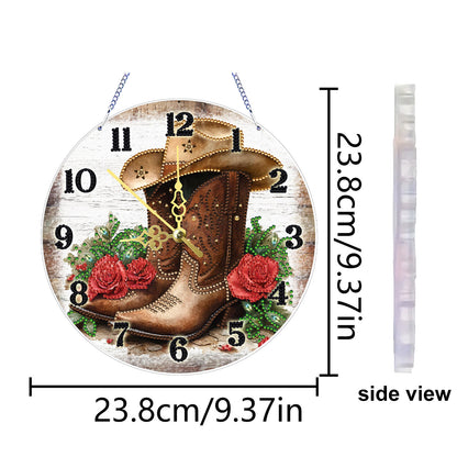 Knight Boots 2D Flat DIY Acrylic Diamonds Painting Clocks Home   Bedroom Decor