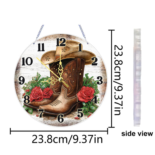 Knight Boots 2D Flat DIY Acrylic Diamonds Painting Clocks Home   Bedroom Decor