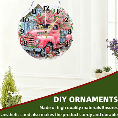 Flower Cart 2D Flat DIY Acrylic Diamonds Painting Clocks Home   Bedroom Decor