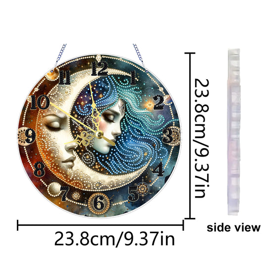 Star Moon Girl 2D Flat DIY Acrylic Diamonds Painting Clocks Home   Bedroom Decor