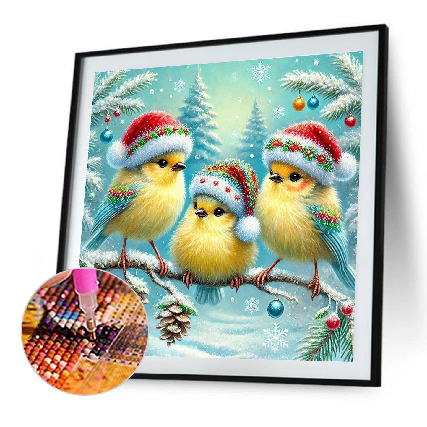 Christmas Hat Bird - Full Round Drill Diamond Painting 40*40CM