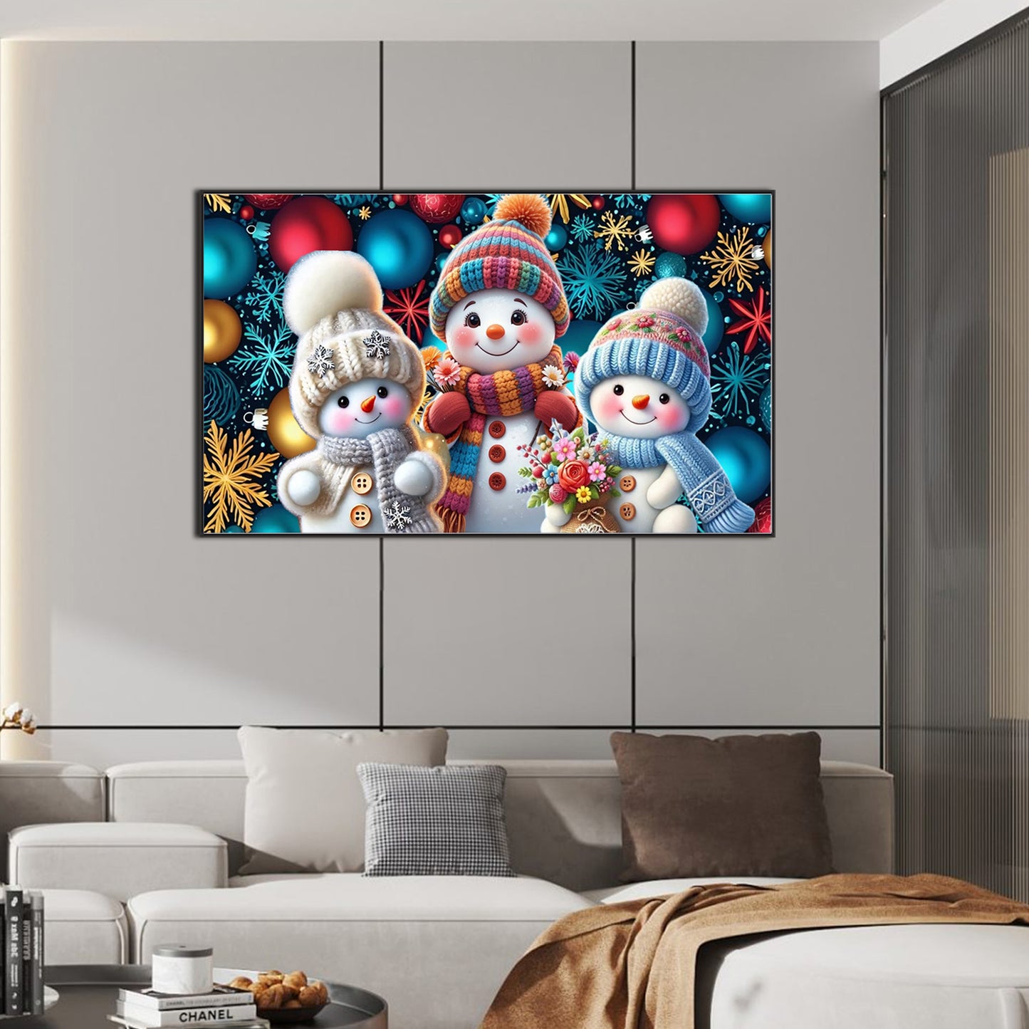 Snowman - Full Round Drill Diamond Painting 80*50CM