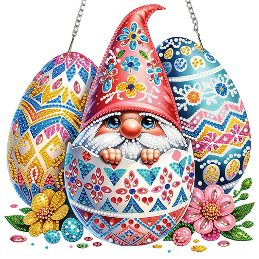 Easter Egg 2D Flat DIY Special Shape Diamond Art Hanging Pendant Kit Wall Decor