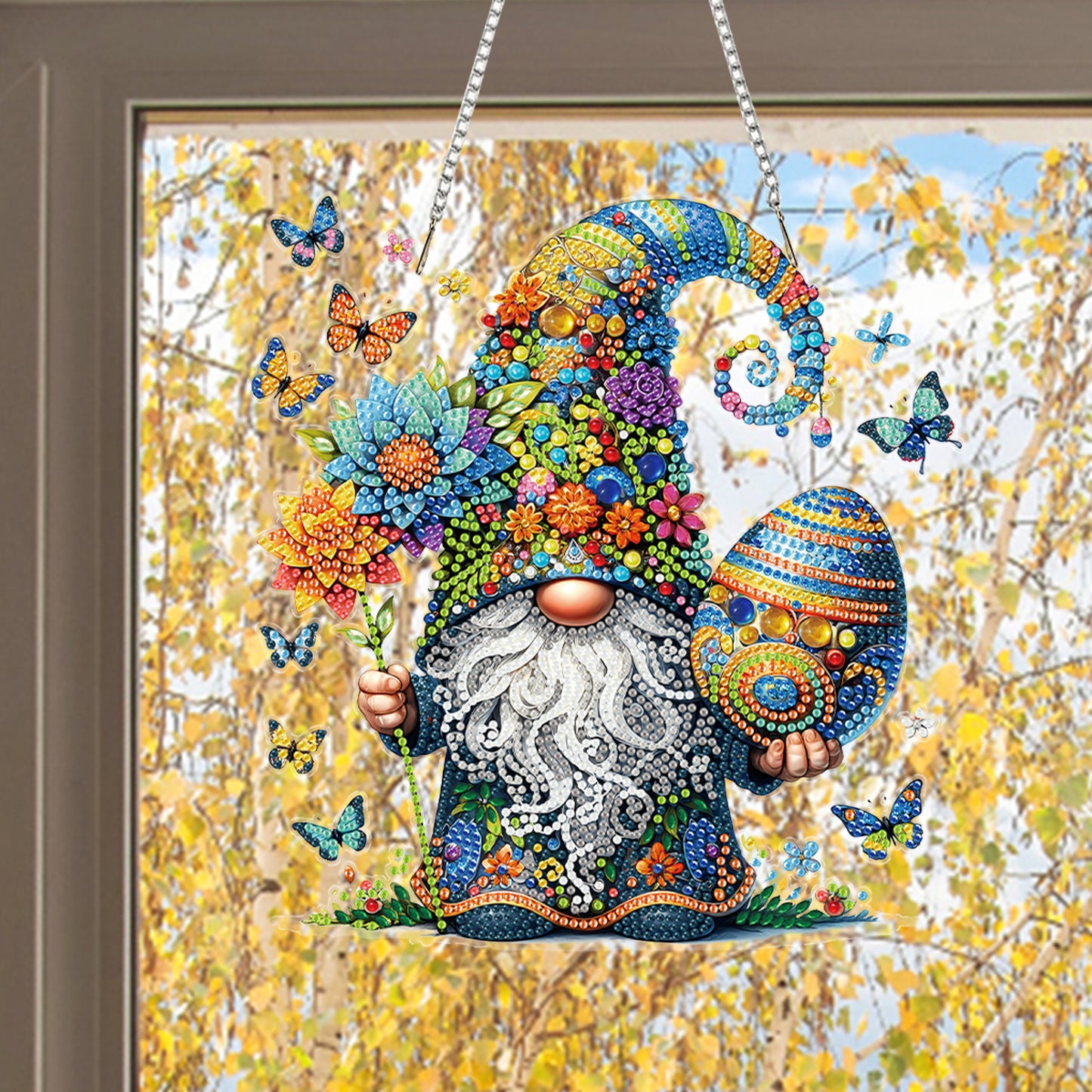 Easter 2D Flat DIY Special Shape Diamond Art Hanging Pendant Kit Wall Door Decor