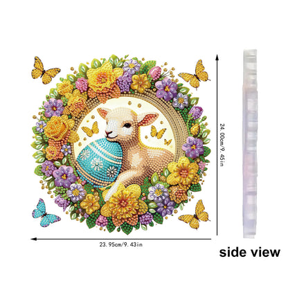 Sheep Wreath 2D Flat DIY Special Shape Hanging Diamond Art Kits Wall Door Decor