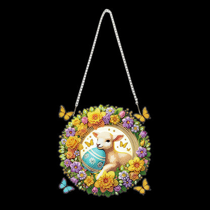 Sheep Wreath 2D Flat DIY Special Shape Hanging Diamond Art Kits Wall Door Decor