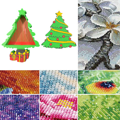 Christmas Tree Diamond Painting Tray Organizer with Lid for DIY Diamond Painting