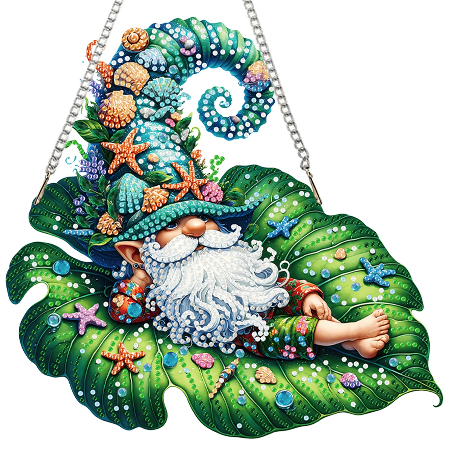 Ocean Gnome 2D Flat DIY Special Shape Diamond Art Hanging Pendant Kit Wall Decor