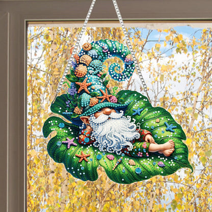 Ocean Gnome 2D Flat DIY Special Shape Diamond Art Hanging Pendant Kit Wall Decor
