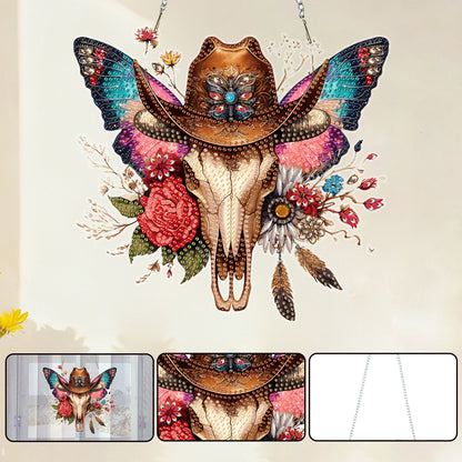 Butterfly Cowboy Sku 2D Flat DIY Special Shape Diamond Art Hanging Pendant Kit