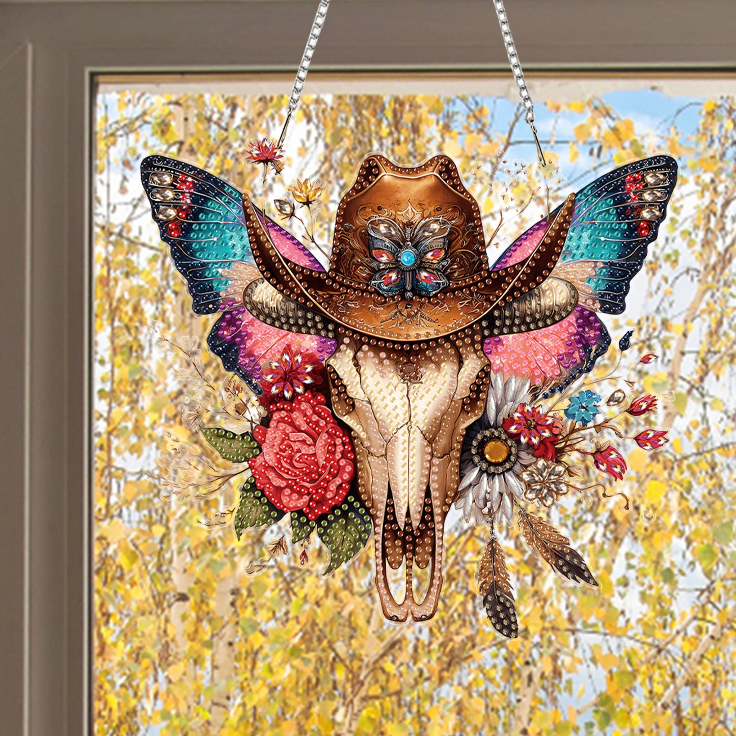 Butterfly Cowboy Sku 2D Flat DIY Special Shape Diamond Art Hanging Pendant Kit