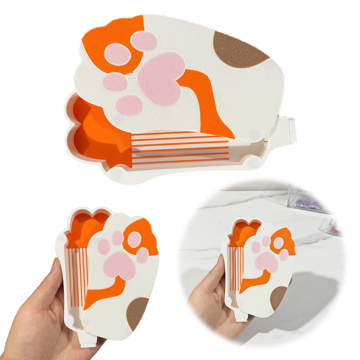 Diamond Painting Tray Organizer with Magnetic Lid for DIY Crafts(White-yellow L)